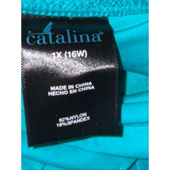 Catalina Womens Plus Size 2-Piece Tankini Set 1X & 2X Nylon Spandex Multicolor T - Picture 4 of 12